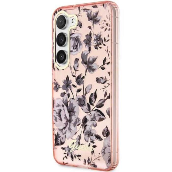 Guess - Guess Galaxy S23 Plus Mobilskal Flower Collection - Rosa