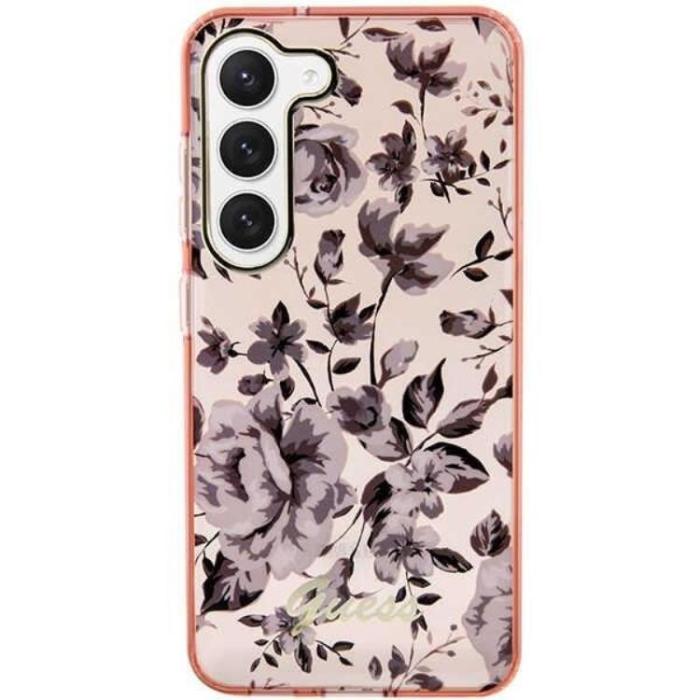 Guess - Guess Galaxy S23 Plus Mobilskal Flower Collection - Rosa
