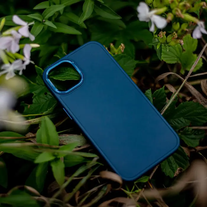 OEM - Satin Skal iPhone 14 Plus Mörkblå Skyddande Elegant