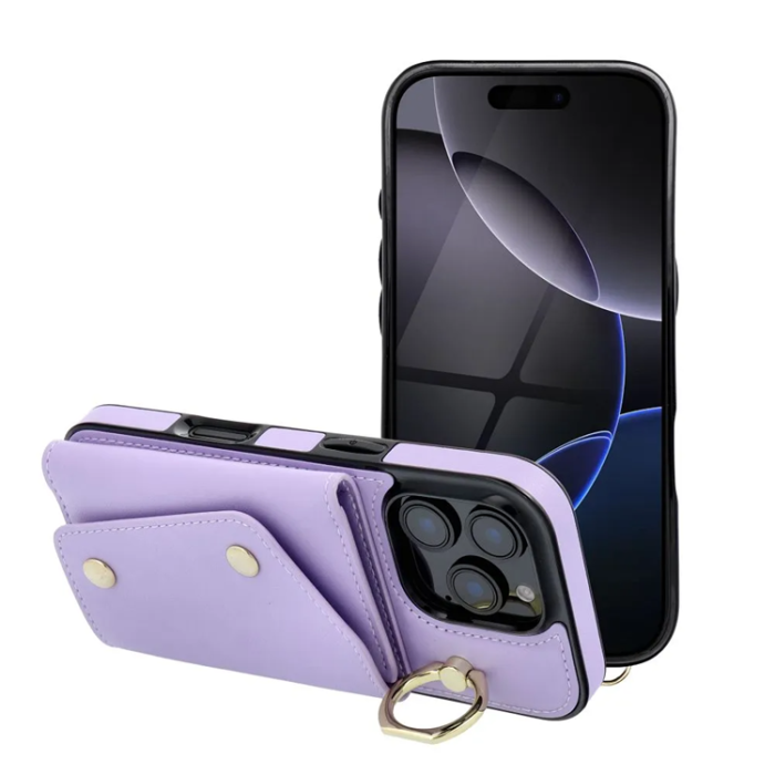 A-One Brand - iPhone 16 Pro Max Mobilskal Wonder Korthållare - Lila