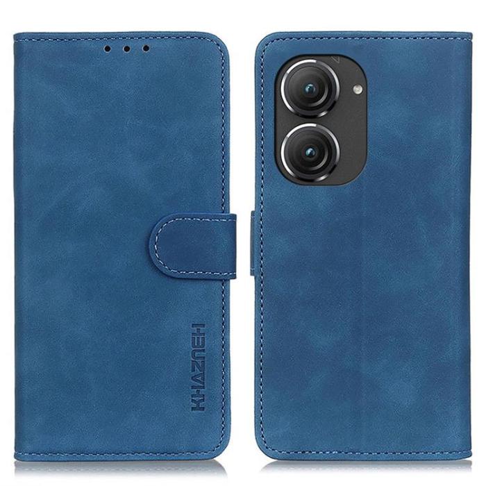 KHAZNEH - KHAZNEH Asus Zenfone 9 Plånboksfodral Retro Flip - Blå
