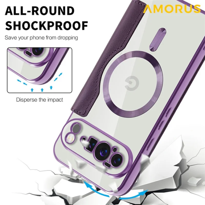 AMORUS - AMORUS Google Pixel 10 Pro XL Plånboksfodral Magsafe RFID - Lila