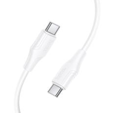 Hoco - HOCO USB-C till USB-C 60W Kabel 1m Silikon X124 - Vit