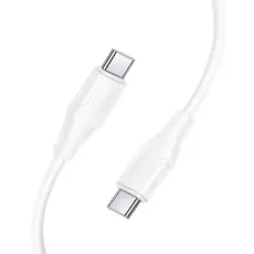 Hoco - HOCO USB-C till USB-C 60W Kabel 1m Silikon X124 - Vit