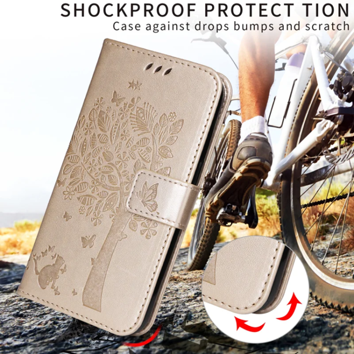 A-One Brand - iPhone 17 Plånboksfodral Tree Pattern - Guld