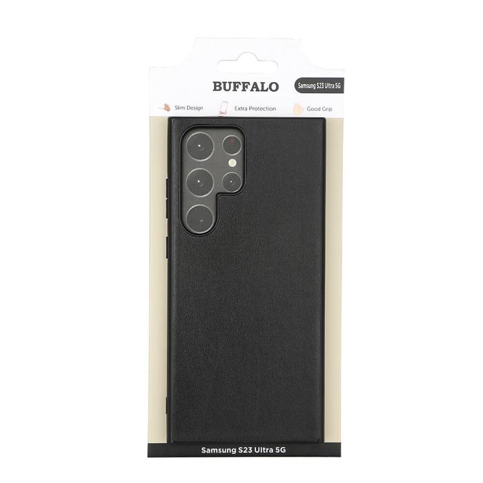 BUFFALO - BUFFALO Galaxy S23 Ultra 5G Skal Läder - Svart