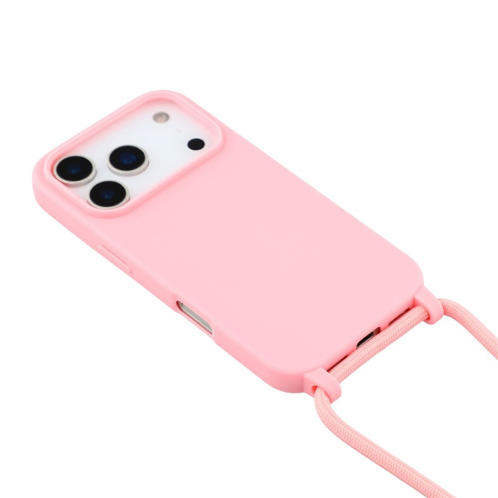 A-One Brand - iPhone 17 Pro Max Mobilskal TPU Shockproof med Lanyard - Rosa