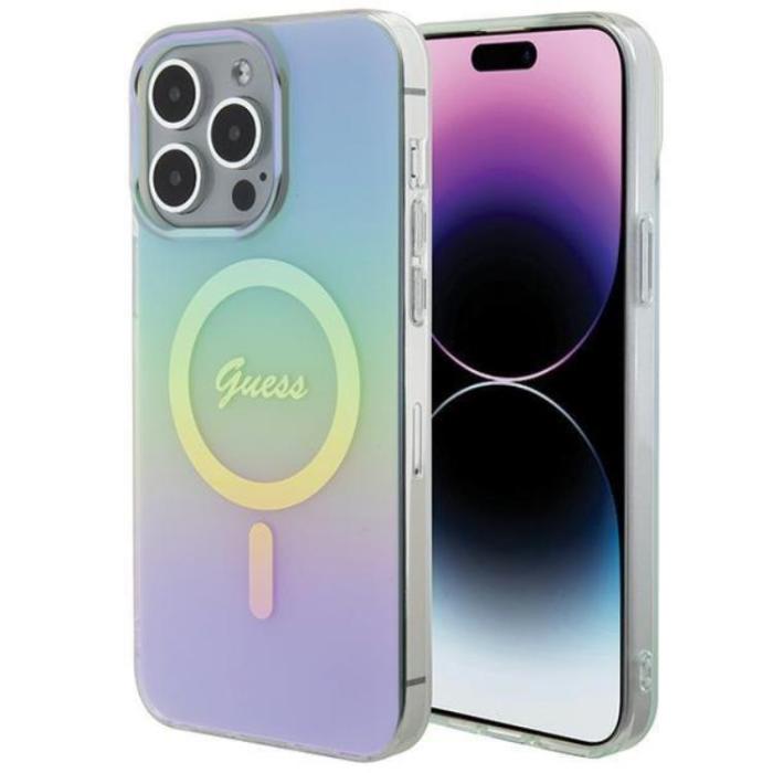 Guess - Guess iPhone 15 Pro Mobilskal Magsafe IML Iridescent - Turquoise