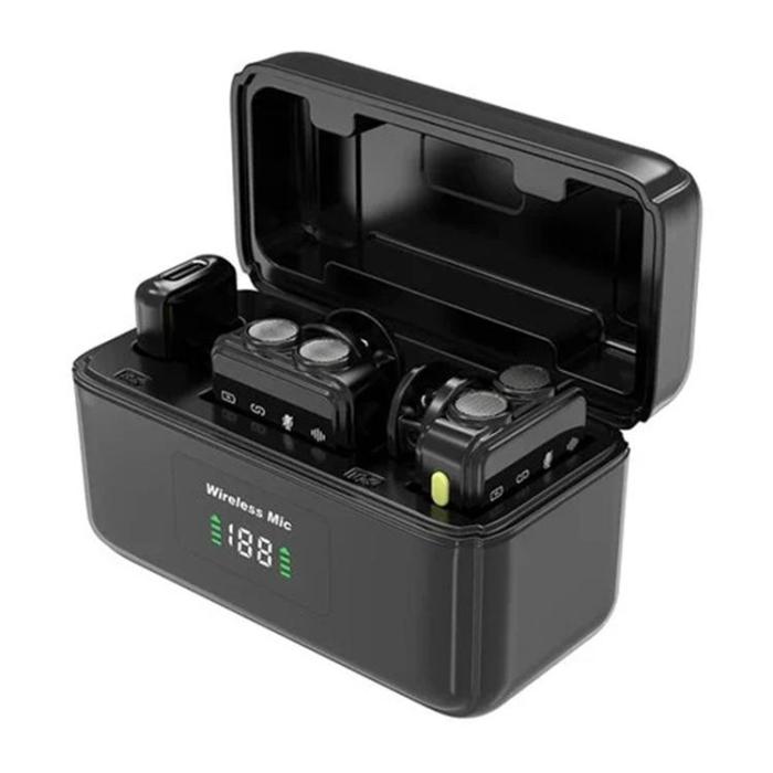 WIWU - WIWU Lavaliermikrofon med iP + Typ C 2-i-1-Mottagare Wi-WM005 - Svart