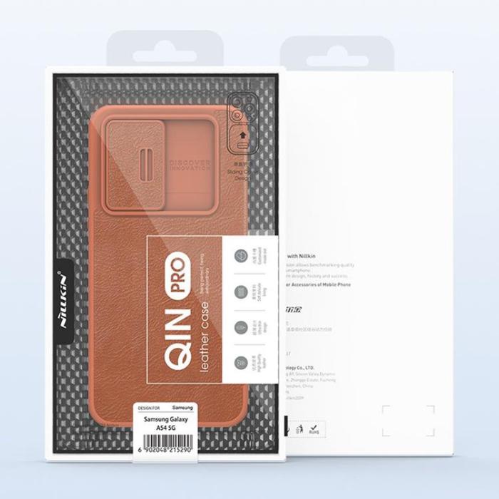 Nillkin - Nillkin Galaxy A54 5G Plånboksfodral Qin Läder Pro - Brun