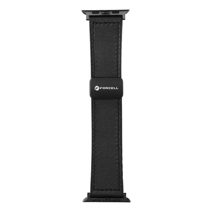 Forcell - Forcell Apple Watch (38/40/41) Armband Läder - Svart