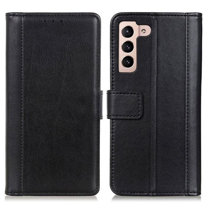 KHAZNEH - KHAZNEH Galaxy S23 Plus Plånboksfodral Stand Flip PU Läder - Svart