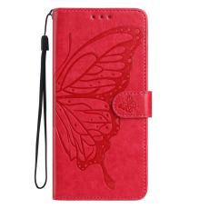 OEM - Samsung Galaxy A57 Pl&aring;nboksfodral Konstl&auml;der Flip Skydd - R&ouml;d