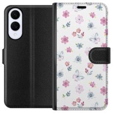 iSecrets - Pl&aring;nboksfodral till Samsung Galaxy S25 Edge med Blommor och fj&auml;rillar