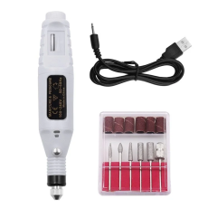 OEM - Elektrisk Nagelfilsset USB Uppladdningsbar - Vit