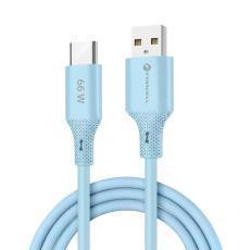 Forcell - FORCELL USB-A till USB-C 66W Kabel 3A 1m QC4.0 Silikon C342 - Bl&aring;