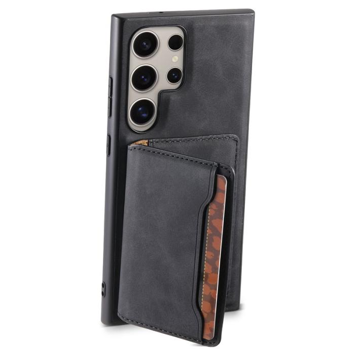 DENIOR - DENIOR D13 Samsung Galaxy S24 Ultra Fodral KonstLäder Svart