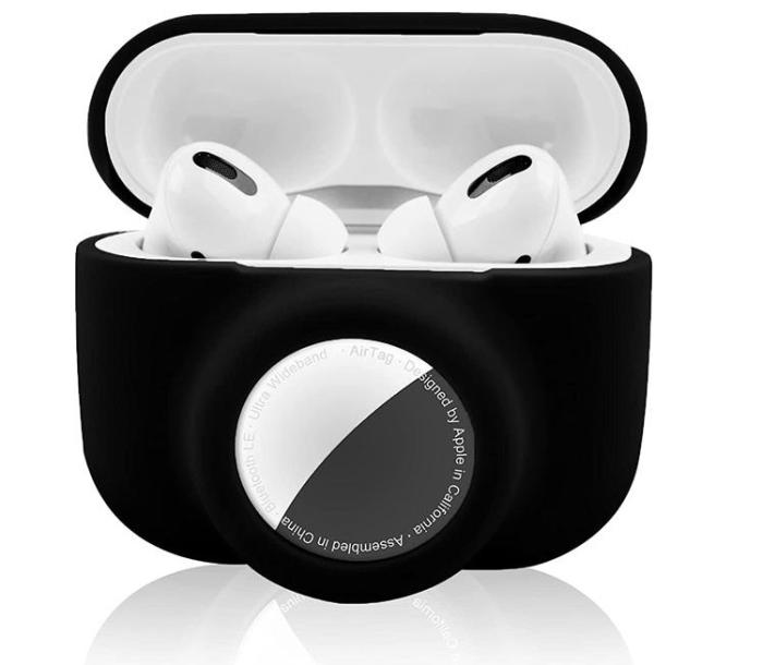 A-One Brand - 2-in-1 Silicone Skal Airpods Pro med Airtag - Svart