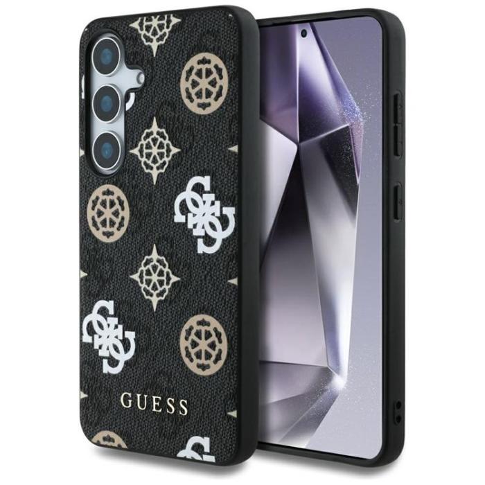 Guess - Guess Galaxy S25 Mobilskal MagSafe 4G Printed Colored Peony - Svart