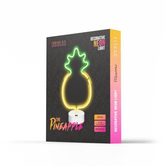 Neolia - Neolia LED Neon PINEAPPLE På Stativ NNE05 - Gul/Grön