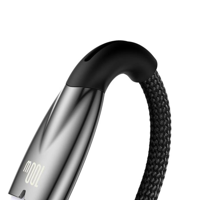 BASEUS - Baseus USB-C till USB-A kabel 1M Glimmer Series - Svart
