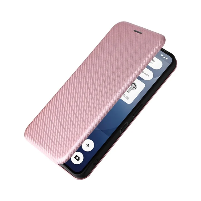 A-One Brand - Nothing Phone (3a) Plånboksfodral Läder Carbon Fiber