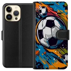 Gustaf - Pl&aring;nboksfodral till Apple iPhone 15 Pro Max med Fotbollar