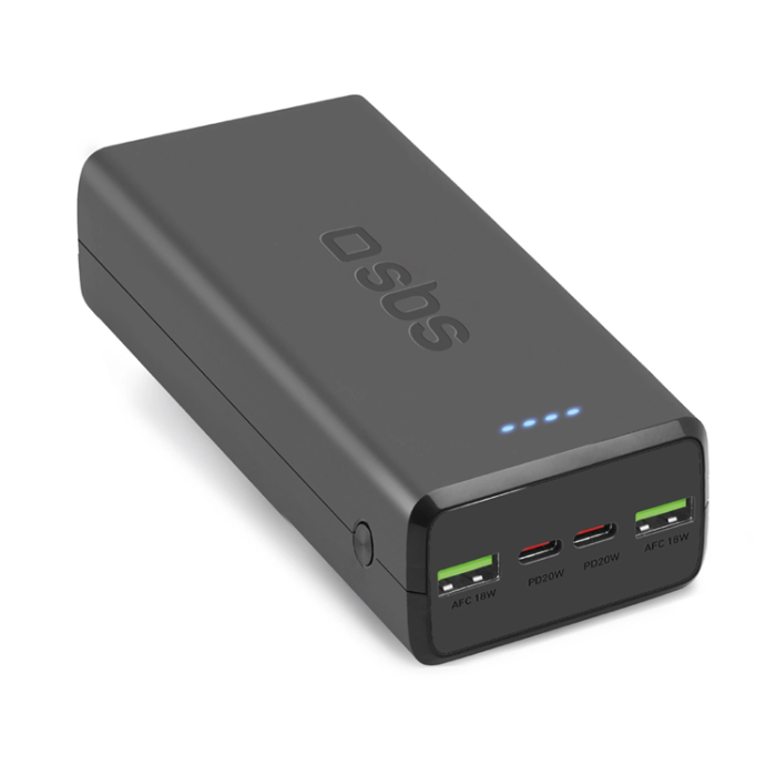 SBS - SBS Powerbank 2xUSB-C/2xUSB-A 30000 mAh - Svart