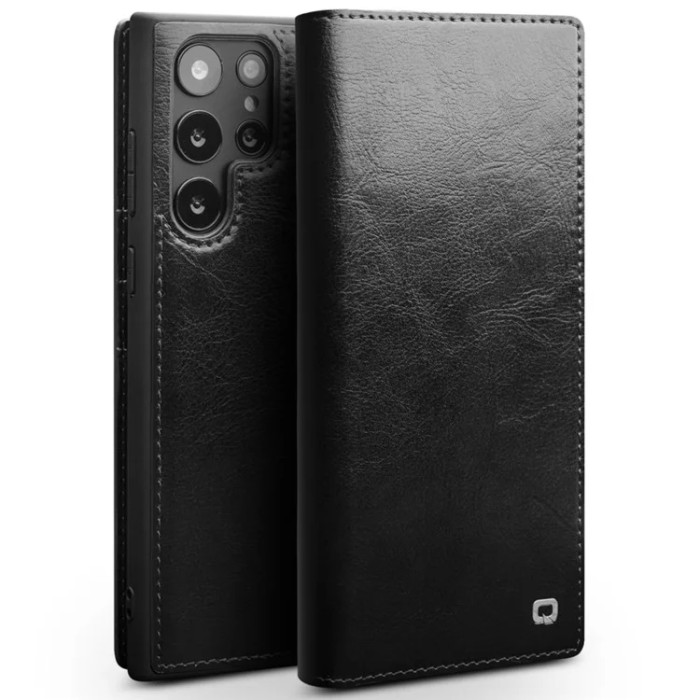 QIALINO - QIALINO Galaxy S23 Ultra Plånboksfodral Äkta Läder