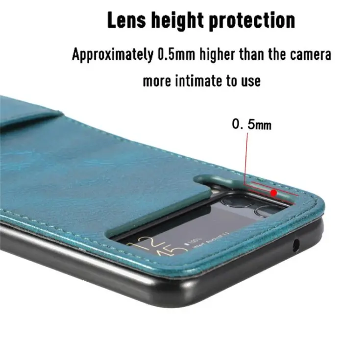 OEM - Galaxy Z Flip 4 Plånboksfodral Portable Folding - Grön