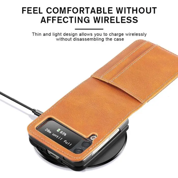 OEM - Galaxy Z Flip 4 Plånboksfodral Portable Folding - Grön