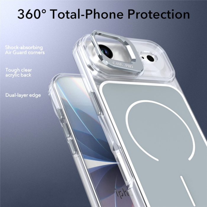 A-One Brand - iPhone Air Mobilskal MagSafe Lens Kickstand TPU + PC - Grå