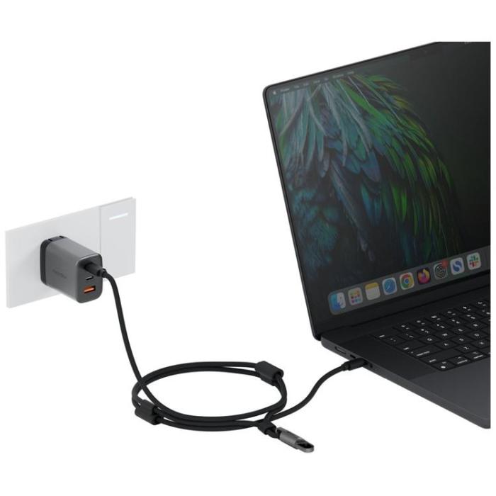 ENERGEA - ENERGEA USB-C till USB-C 240W Kabel 1.5m Lanyard Lasso - Svart