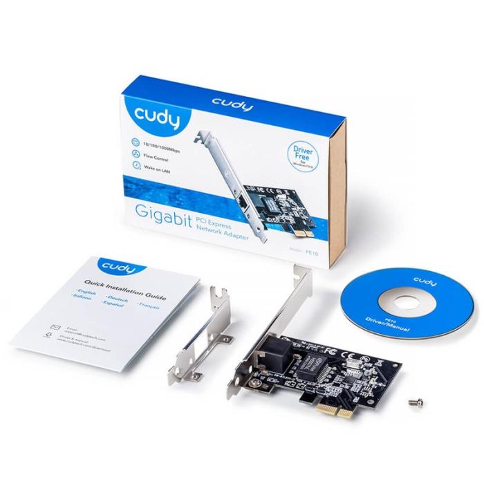 CUDY - CUDY Adapter PCI-E PE10 Gigabit 1P Low Profile