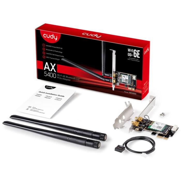 CUDY - CUDY Adapter PCI-E WE3000 AX5400 Wi-Fi 6