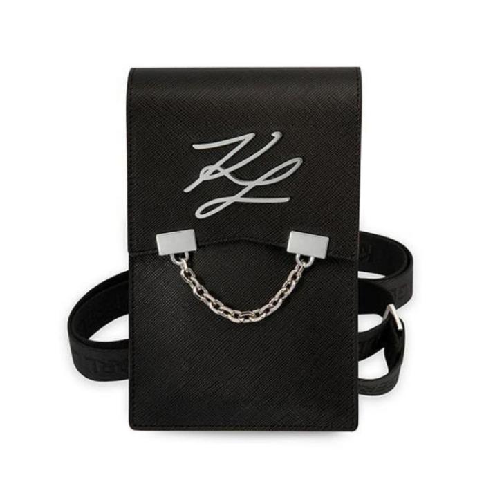 UTGATT1 - Karl Lagerfeld Halsbandsfodral Autograph Chain - Svart