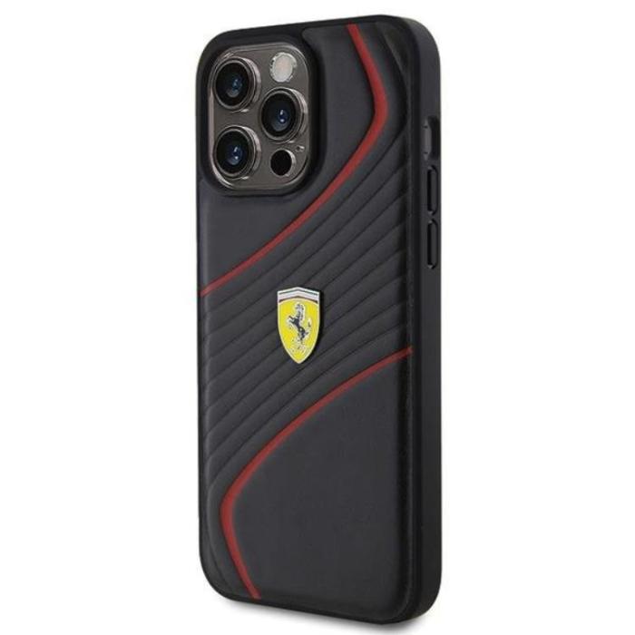 Ferrari - Ferrari iPhone 15 Pro Max Mobilskal Twist Metal Logo - Svart