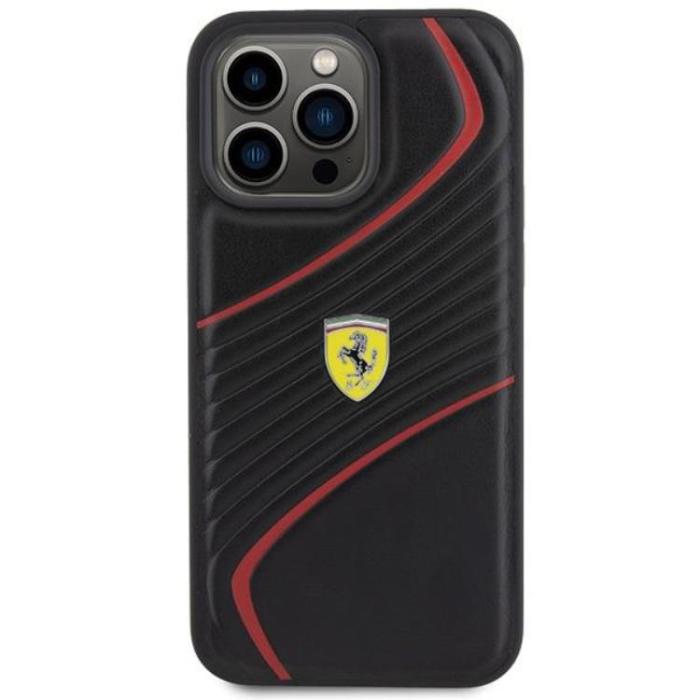 Ferrari - Ferrari iPhone 15 Pro Max Mobilskal Twist Metal Logo - Svart