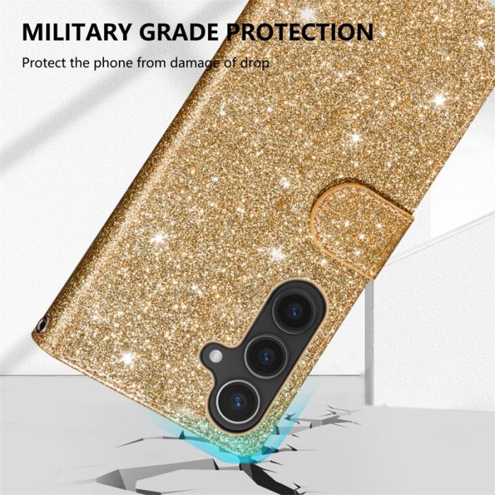 OEM - Mobilfodral för Samsung Galaxy S26 Plus Kickstand Konstläder - Guld