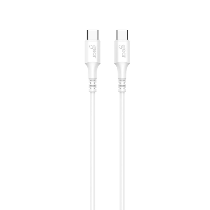 GEAR - GEAR USB-C till USB-C kabel 2.0 2m Vit Rund kabel