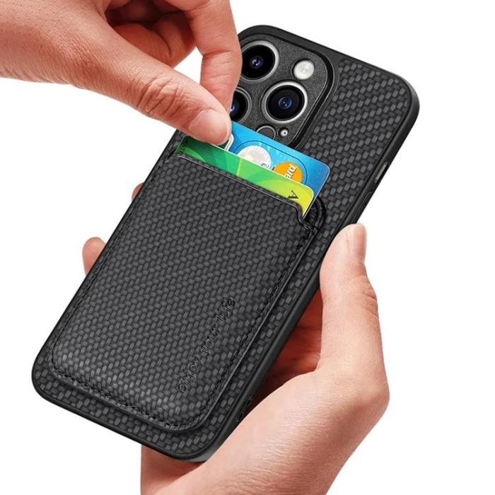 Taltech - iPhone 15 Pro Max Mobilskal Korthållare Detachable - Svart