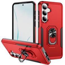 OEM - Mobilskal f&ouml;r Samsung Galaxy S26 Milit&auml;rklass Ring Kickstand Plast R&ouml;d och Svart