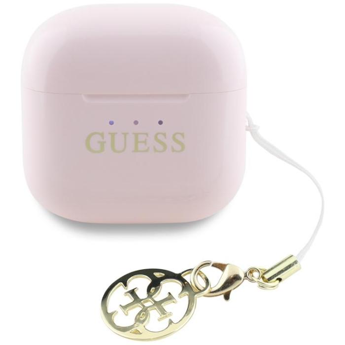Guess - Guess TWS In-Ear Hörlurar Glossy Effect Printed Logo & Charm - Rosa