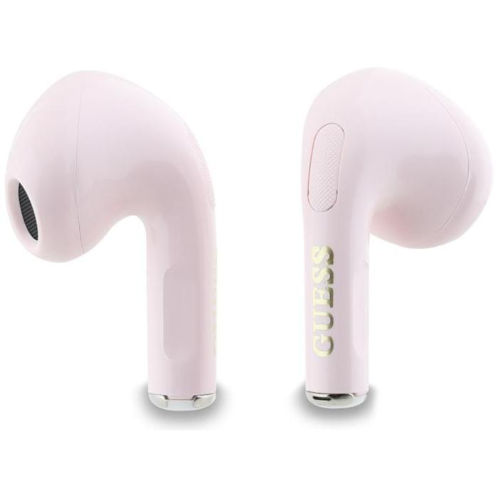 Guess - Guess TWS In-Ear Hörlurar Glossy Effect Printed Logo & Charm - Rosa