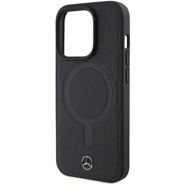Mercedes - Mercedes iPhone 15 Pro Mobilskal Magsafe Smooth Läder - Svart