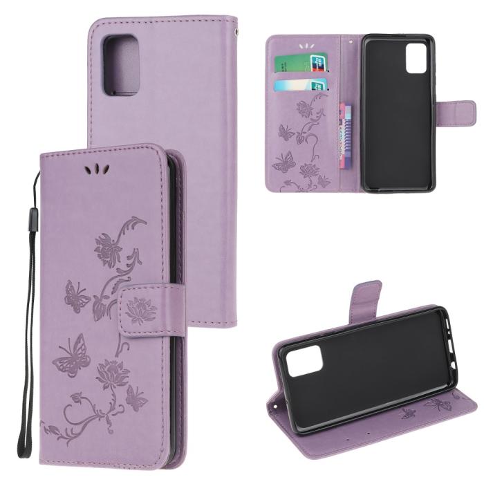 UTGATT - Butterfly Plånboksfodral Galaxy A72 5G - Lila