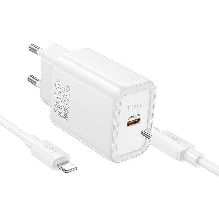 HOCO Snabbladdare USB-C 30W USB-C/Lightning Kabel PD QC N62 | 505295 | AlltMobil
