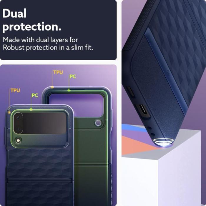 UTGATT1 - Spigen Galaxy Z Flip 4 Skal Caseology Parallax - Midnattsblå