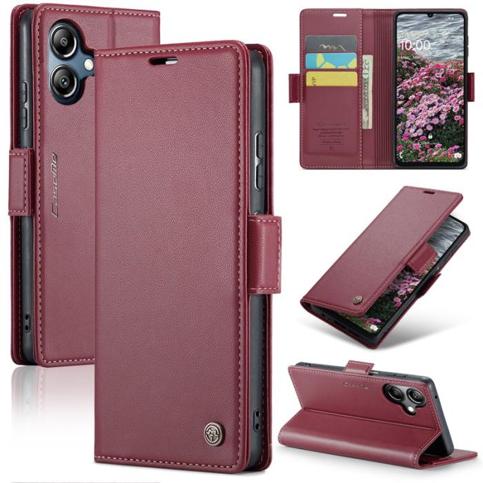 Caseme - CASEME Plånboksfodral Konstläder för Samsung Galaxy A06 4G - Röd