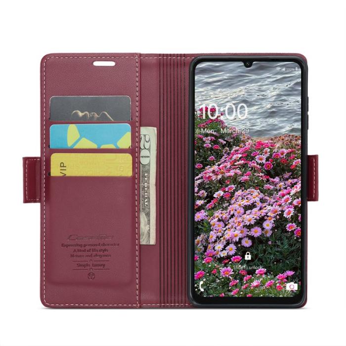 Caseme - CASEME Plånboksfodral Konstläder för Samsung Galaxy A06 4G - Röd